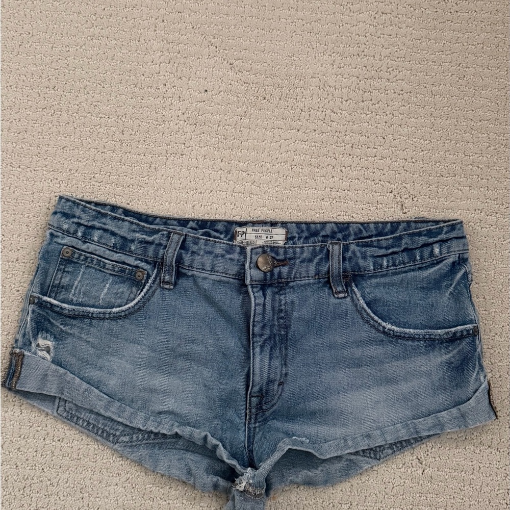 Free People Light Blue Jean Shorts